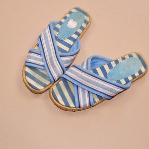 Blue striped Marni slides